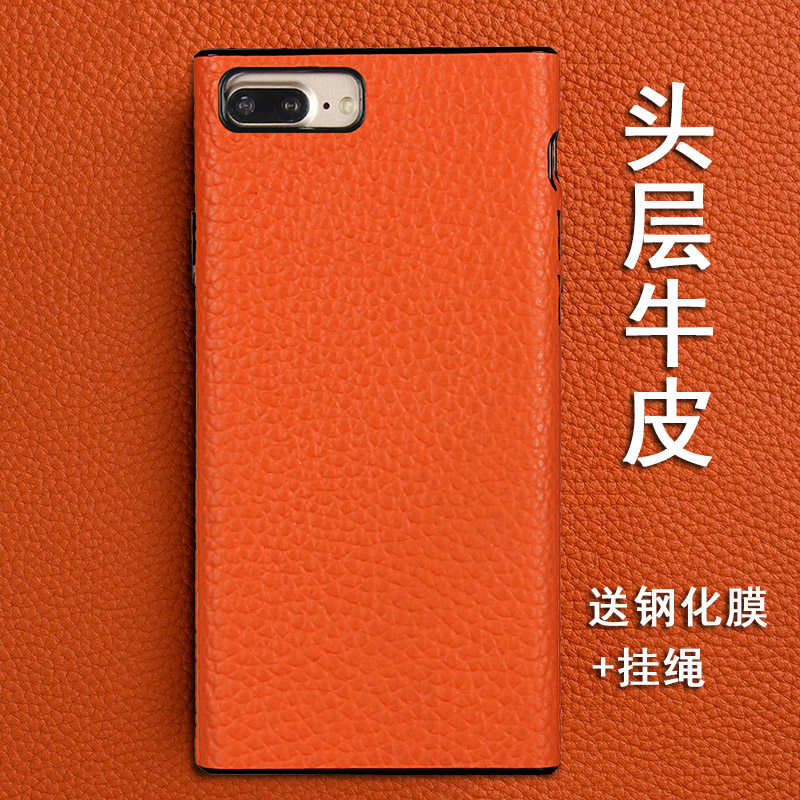 适用新款苹果se2手机壳se3皮套头层牛皮iPhone7/8plus真皮ip7高档硅胶7P全包8P保护套防摔外壳挂绳手腕带男女
