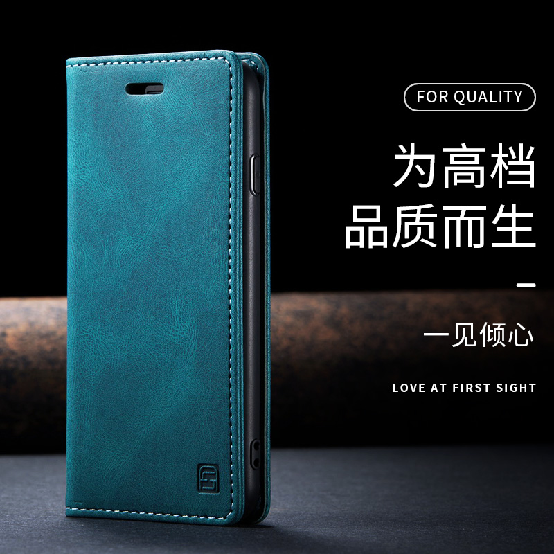 适用新款苹果se3手机壳磁吸se2皮套iphone se3商务卡包ip钱包保护套2022翻盖式网红全包防摔男女插卡高档双面