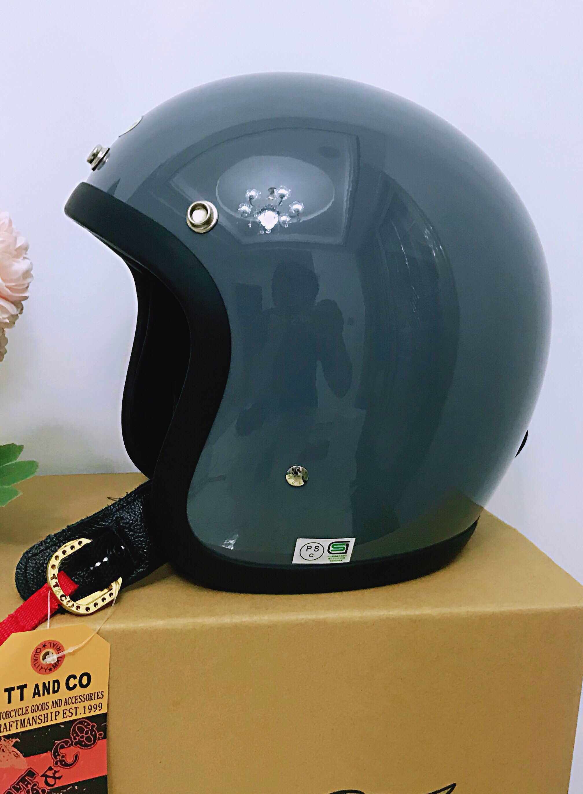 正品麦肯斯网红头盔复古哈雷小盔体高端玻璃钢机车电动车摩托车四