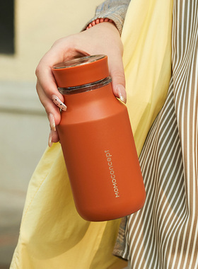 MOMO保温杯秋冬咖啡杯复古美拉德高级感便携316不锈钢水杯简约女