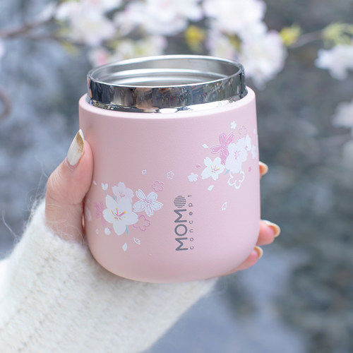 momo保温杯樱花女生图案小巧便携