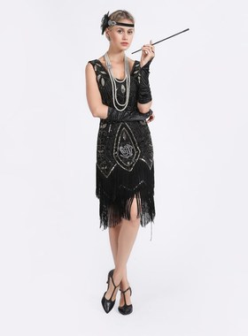 Flapper Dress Gatsby Roaring 1920s Costume Fringed for Party