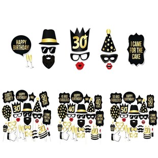 Tronzo DIY 28pcs/lot Photo Booth Prop Happy Birthday 30th 40