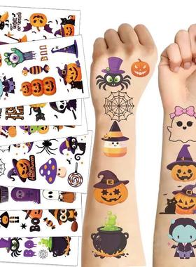 10 Sheets Halloween Pumpk Tattoo Sticker Temporary Fake Tatt