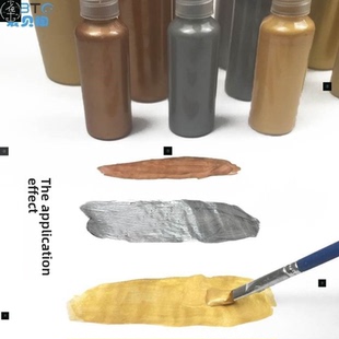 500 ml bottle of metallic acrylic paint gold silver bronze