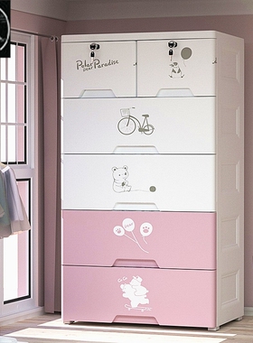 Wardrobe children plastic clothes drawer storage cabinet