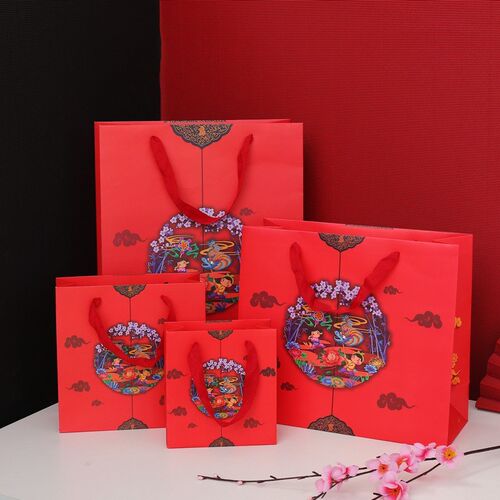 3pcs red bags large New Year gift bags present wrap bag