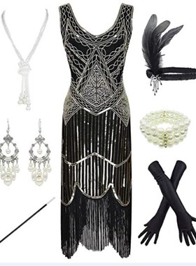 1920s GatsbySequin Fringed Paisley Flapper DressGatsby Party