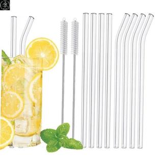 20cm Glass Smoothie Straw, Reusable Clear Drinking Straws fo