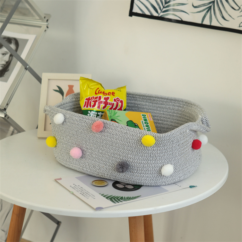 新品棉线收纳篮桌面收纳篮