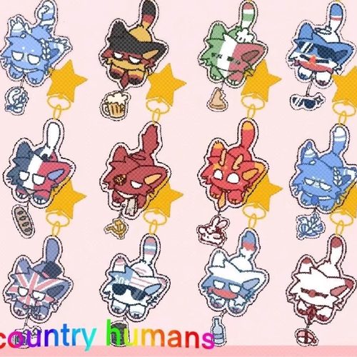 ch五常国拟瓷美俄英法周边可爱卡通猫猫学生装饰书包挂件礼物挂饰