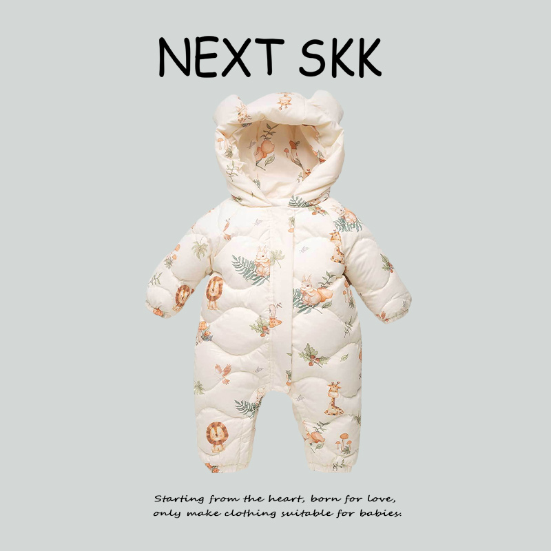 英国NEXT SKK冬季婴儿加厚羽绒服连体衣男女宝宝外出洋气保暖抱衣