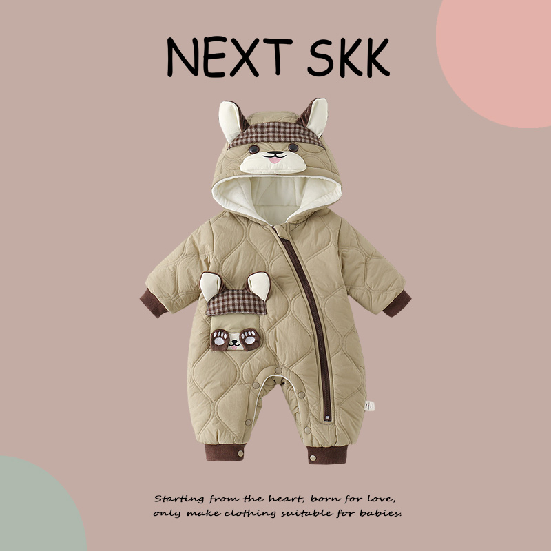 英国NEXT SKK婴儿外出服保暖连体衣男女宝宝夹棉可爱冬季羽绒棉服