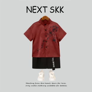 英国NEXT SKK男童短袖套装婚礼花童摄影西服周岁宝宝主持演出礼服