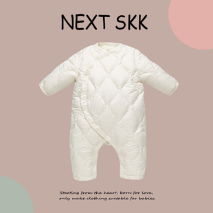 英国NEXT 婴儿轻薄羽绒服连体衣宝宝保暖哈衣外出服抱衣 SKK秋冬季