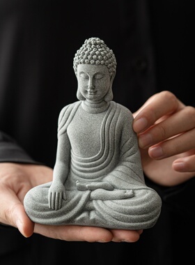 国风砂石如来佛桌面摆件鱼缸造景装饰茶宠佛像模具如来禅意国潮中