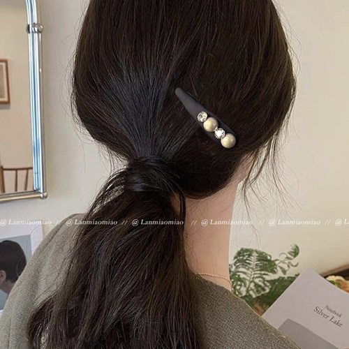 懒喵喵发夹布艺日韩水钻