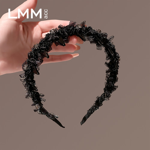 网红时尚网纱发箍高端镶钻