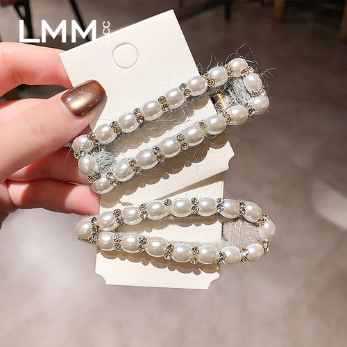 秋冬镶钻珍珠刘海掰掰夹