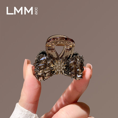 精致镶钻蝴蝶结抓夹女时尚后脑勺半抓发夹贵气百搭碎发侧边夹头饰