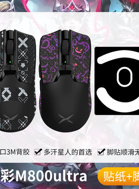 圣凯罗适用多彩M800ultra防滑贴鼠标m800u m800贴纸ultra脚贴背贴