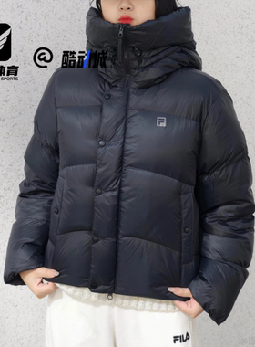 FILA斐乐 Fitness 黑色女子舒适户外保暖短款羽绒服A51W541903FBK