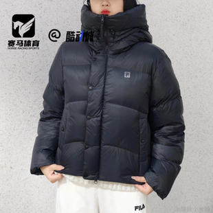 FILA斐乐 Fitness 黑色女子舒适户外保暖短款羽绒服A51W541903FBK
