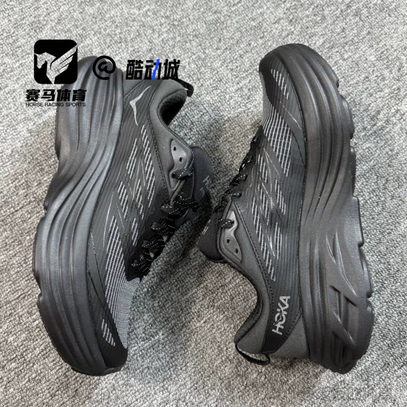 HOKA邦代8黑色通勤百搭跑步鞋图片
