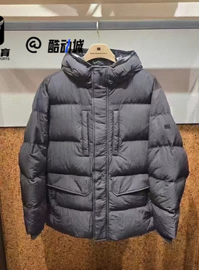 KOLON SPORT可隆灰色男子宽松连帽运动休闲羽绒服外套TLJDW24681