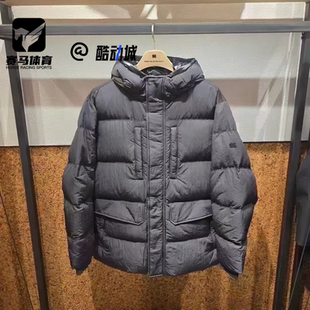 KOLON SPORT可隆灰色男子宽松连帽运动休闲羽绒服外套TLJDW24681