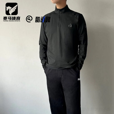 斐乐深黑色简约舒适休闲运动T恤