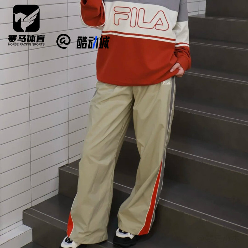 FILA斐乐ORIGINALE卡其色女子时尚简约百搭运动长裤F11W549804FLK