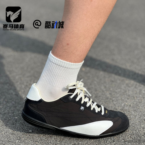 斐乐SLEEK骏马黑软底百搭德训鞋
