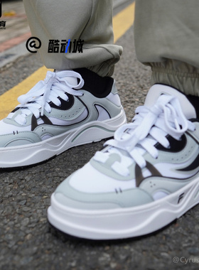 FILA斐乐潮牌 50-50白灰男子舒适百搭滑板鞋休闲鞋T12M432201FWG