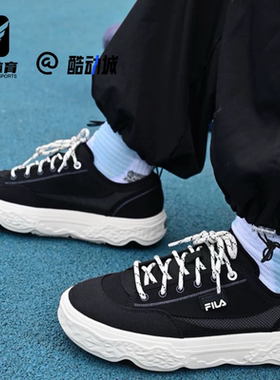 FILA斐乐岩石鞋黑色男子轻便透气运动休闲鞋帆布鞋F12M421301FBK