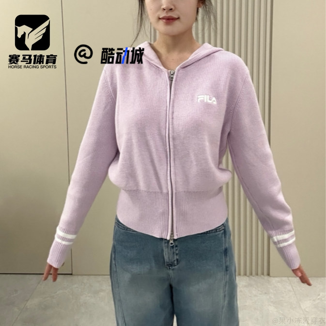 FILA斐乐ORIGINALE桃仙粉女子运动休闲长袖毛衣F51W549405F-PK
