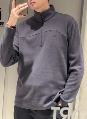 KOLON SPORT可隆灰色男士百搭半拉链运动休闲长袖T恤TLTBW25531