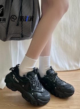 FILA斐乐猫爪5代黑色男女复古百搭运动休闲鞋老爹鞋F12W/M412105F