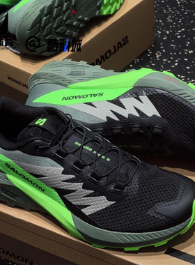 SALOMON萨洛蒙Sense Ride 5男女黑绿色舒适防滑户外功能鞋473111