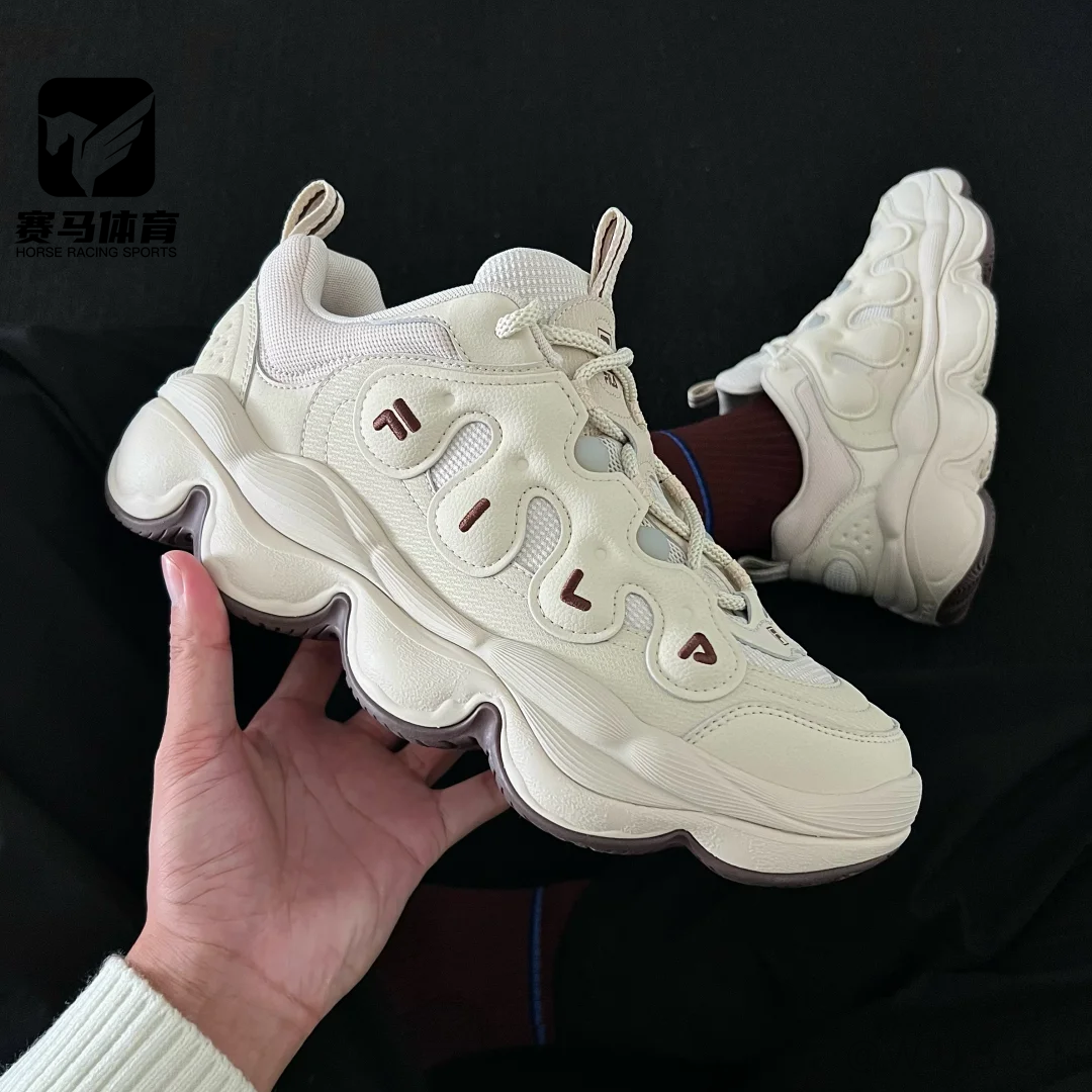 斐乐豌豆鞋白灰老爹鞋运动休闲鞋