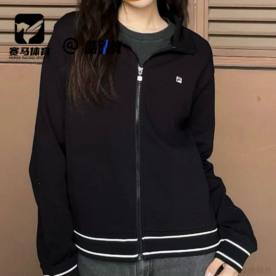 FILAHERITAGE黑色女子针织外套