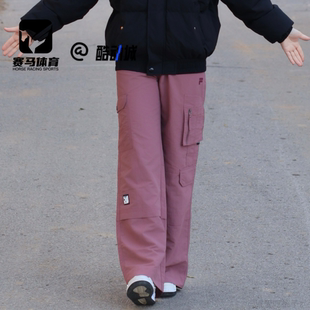 FILA斐乐 WORKWEAR紫粉女子舒适时尚多口袋工装裤T11W513801F-PK