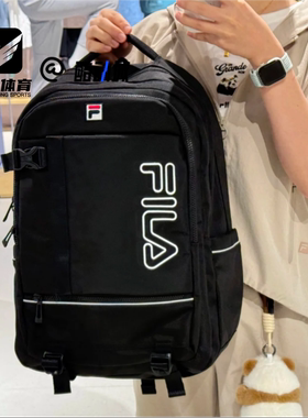 FILA斐乐 ORIGINALE 正黑色男子大容量书包双肩包F13M539106FBK