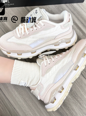 FILA斐乐KM2叠叠鞋纱白女子增高运动休闲鞋跑步鞋F12W443115FJP