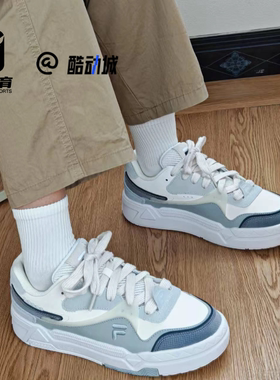 FILA斐乐 BANK白蓝男子潮流百搭轻便板鞋运动休闲鞋T12M232202FWP