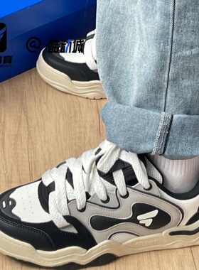 FILA斐乐KICK DX黑白男子厚底增高滑板鞋运动休闲鞋T12M442307FBS