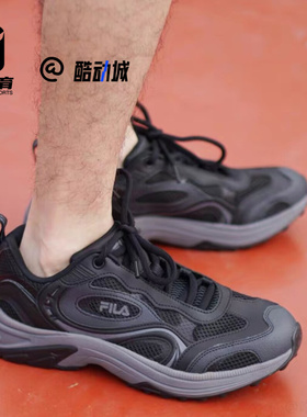 FILA斐乐川流鞋黑色男子复古百搭跑步鞋运动休闲鞋F12M532115FBC