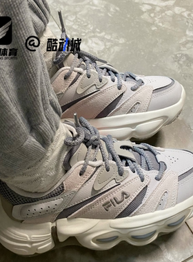 FILA斐乐 异行鞋灰色女子厚底轻便运动休闲鞋老爹鞋F12W312120FAN