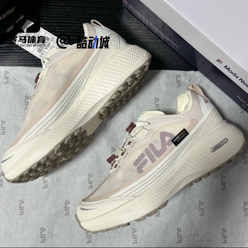 FILA斐乐NUVOLE 3柔云鞋女子白粉色舒适越野跑步鞋A12W521207FPP