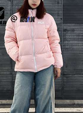FILA斐乐 桃仙粉女子时尚运动休闲保暖宽松羽绒服F51U549902F-PK